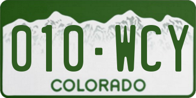 CO license plate 010WCY