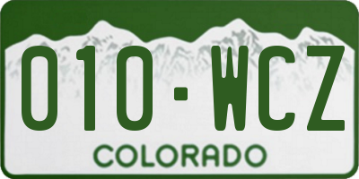 CO license plate 010WCZ