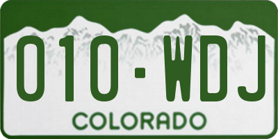 CO license plate 010WDJ