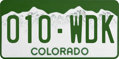 CO license plate 010WDK