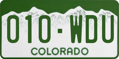 CO license plate 010WDU