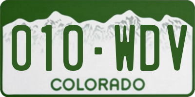 CO license plate 010WDV