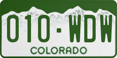 CO license plate 010WDW