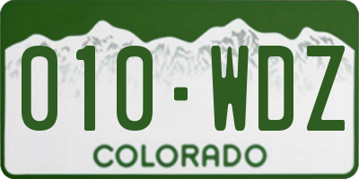 CO license plate 010WDZ
