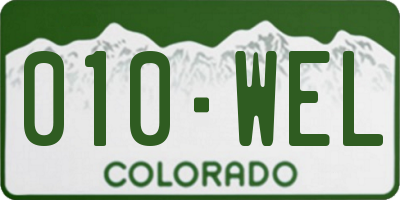 CO license plate 010WEL