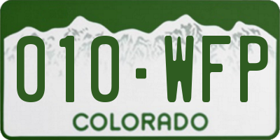 CO license plate 010WFP