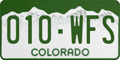 CO license plate 010WFS