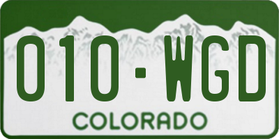 CO license plate 010WGD