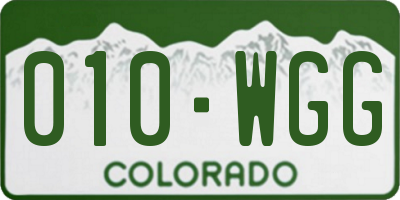 CO license plate 010WGG