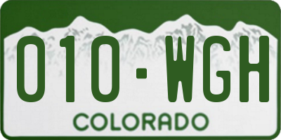 CO license plate 010WGH