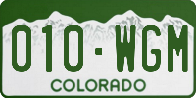 CO license plate 010WGM