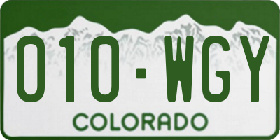 CO license plate 010WGY