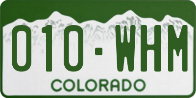 CO license plate 010WHM