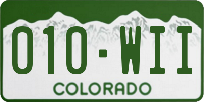 CO license plate 010WII