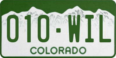 CO license plate 010WIL