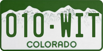 CO license plate 010WIT