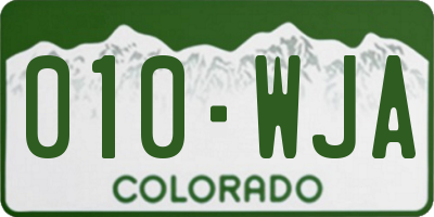 CO license plate 010WJA