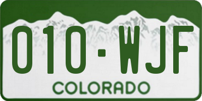 CO license plate 010WJF