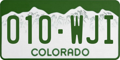 CO license plate 010WJI