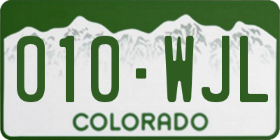 CO license plate 010WJL