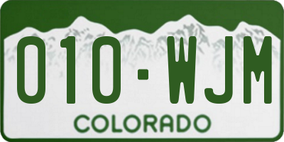 CO license plate 010WJM