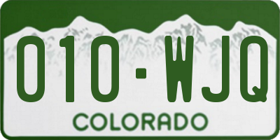 CO license plate 010WJQ