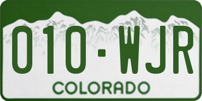 CO license plate 010WJR
