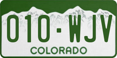 CO license plate 010WJV