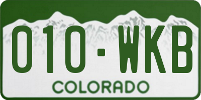 CO license plate 010WKB