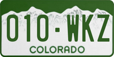 CO license plate 010WKZ