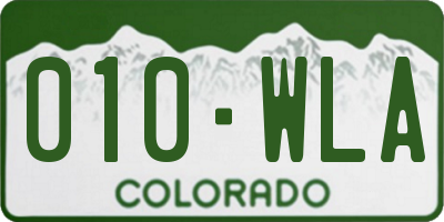 CO license plate 010WLA