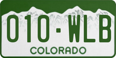 CO license plate 010WLB