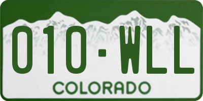 CO license plate 010WLL