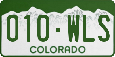 CO license plate 010WLS