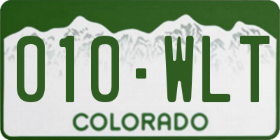 CO license plate 010WLT