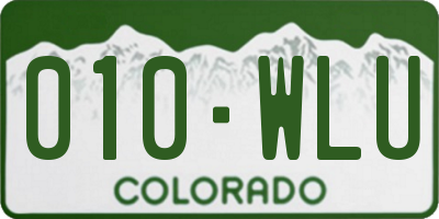 CO license plate 010WLU