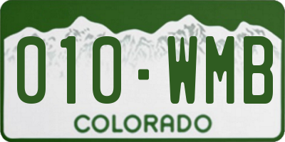 CO license plate 010WMB