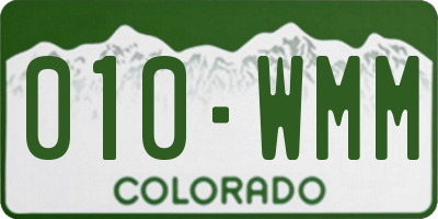 CO license plate 010WMM