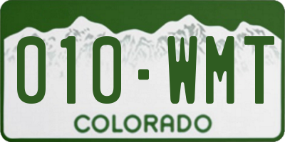 CO license plate 010WMT