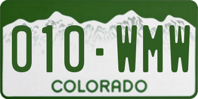 CO license plate 010WMW