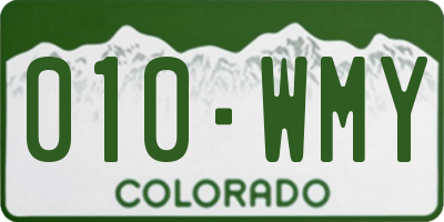 CO license plate 010WMY