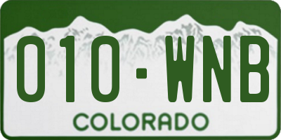 CO license plate 010WNB