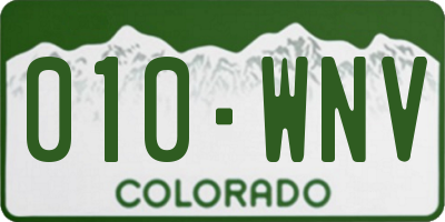 CO license plate 010WNV
