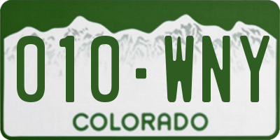 CO license plate 010WNY
