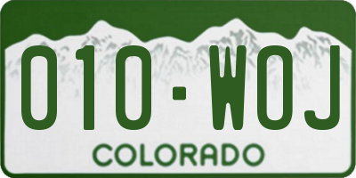 CO license plate 010WOJ