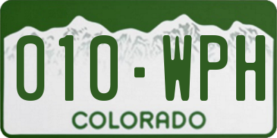 CO license plate 010WPH