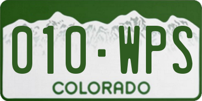 CO license plate 010WPS
