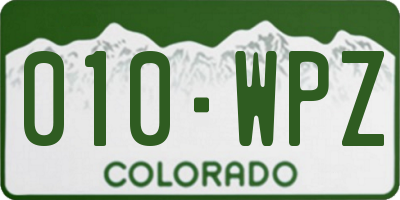 CO license plate 010WPZ