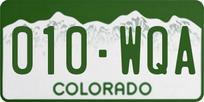 CO license plate 010WQA