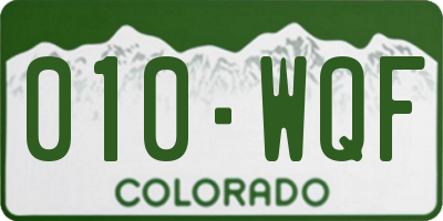 CO license plate 010WQF